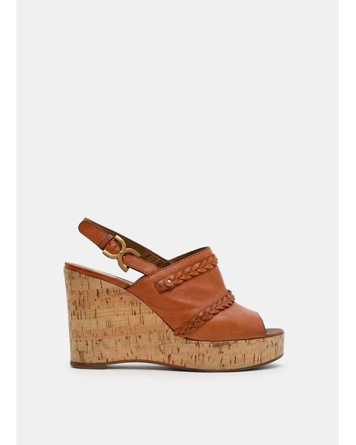 Vintage Chloe Cork Wedges in Brown Lyst