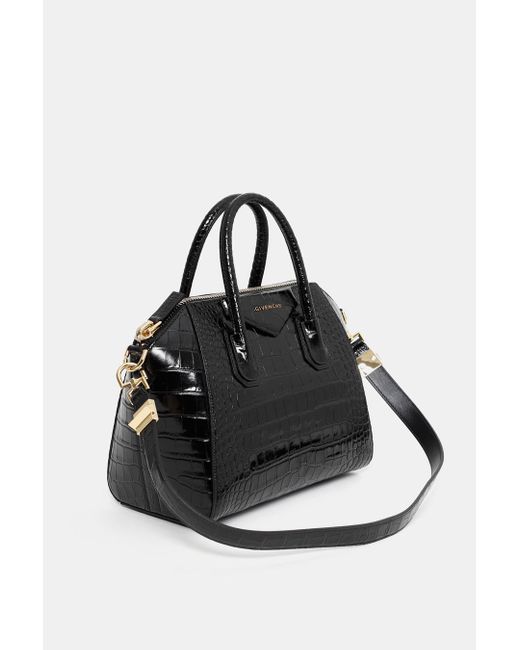Givenchy Leather Small Antigona Bag In Crocodile Effect in Black - Lyst