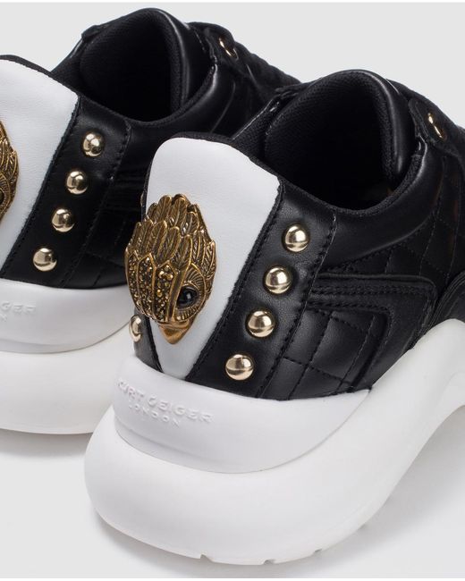 kurt geiger black leather trainers