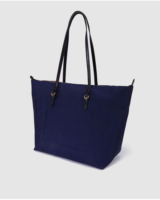 navy blue nylon tote bag
