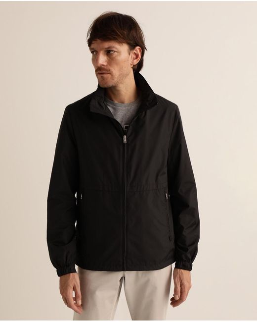 GANT Synthetic Mens Plain Black Zip-up Jacket for Men - Lyst