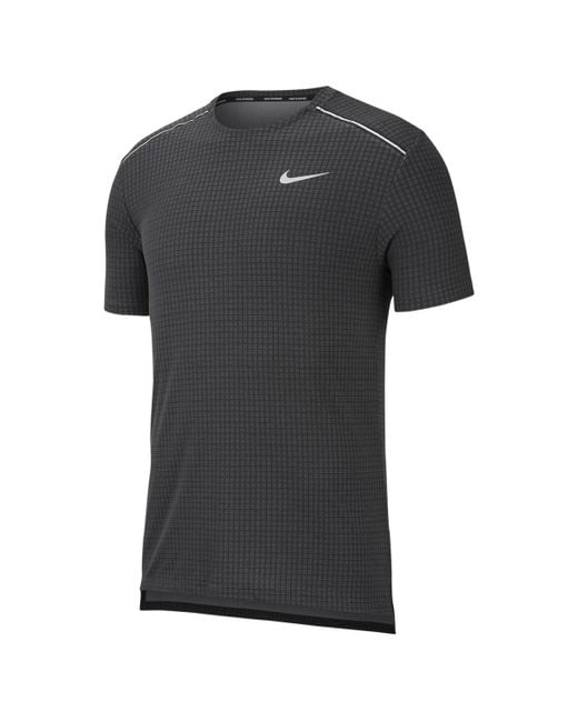 Nike Synthetic Miler Tech T-shirt in Black for Men - Lyst