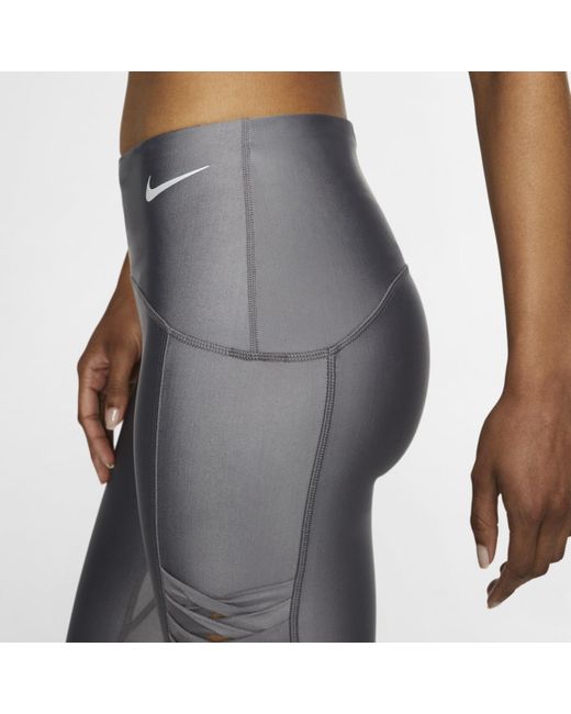 Nike Synthetic Speed leggings in Grey (Gray) Lyst