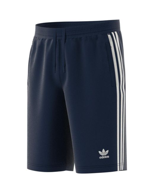 adidas Originals Cotton 3 Stripes Shorts in Navy Blue (Blue) for Men - Lyst