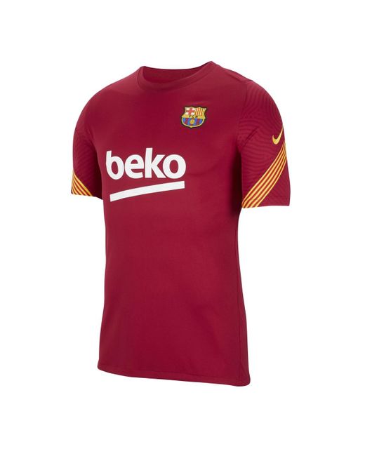 Nike Synthetic Fc Barcelona 2020-2021 Breathe Strike T-shirt in Red for Men - Lyst