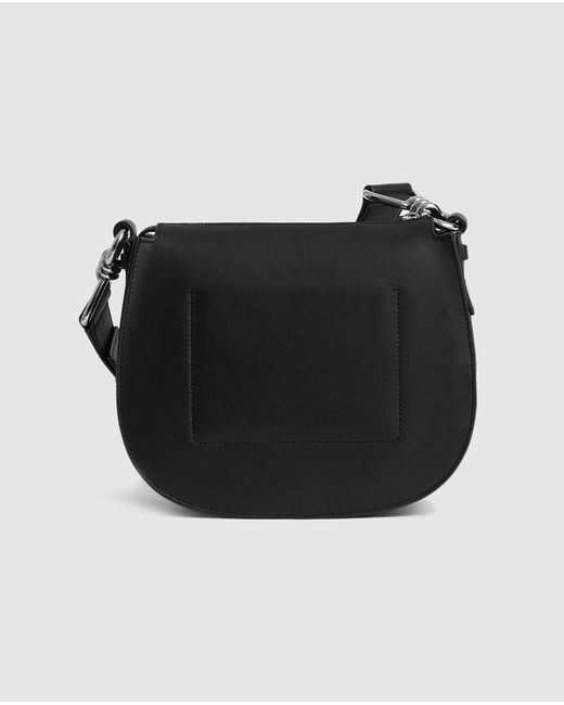 AllSaints Small Black Leather Crossbody Bag With An Adjustable Strap - Lyst