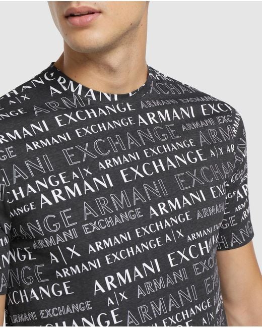 Armani Exchange Cotton Mens Grey Short Sleeve Tshirt in Gray for Men