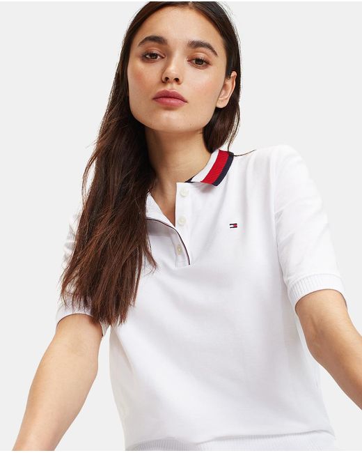 tommy hilfiger white polo shirt