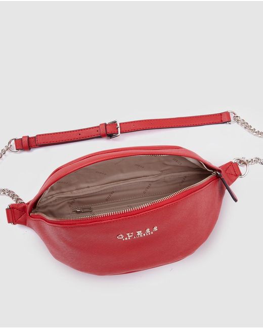 Guess Red Bum Bag With Zip Lyst