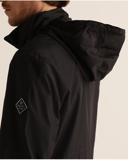 GANT Synthetic Mens Plain Black Zip-up Jacket for Men - Lyst