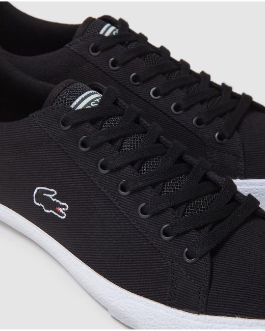 Lacoste Black Canvas Trainers With Embroidered Side Logo. Lerond Model ...