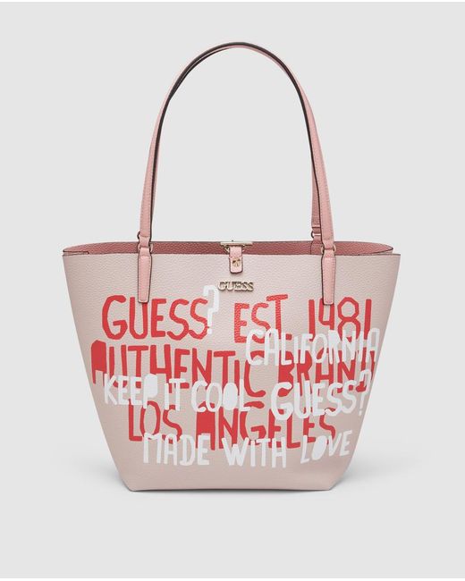 guess pink tote bag