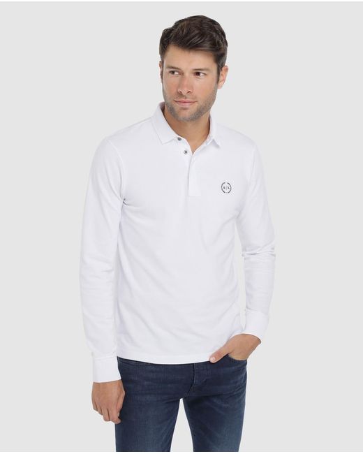 mens white armani polo