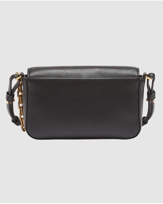 DKNY Black Leather Mini Crossbody Bag With Chain Detail - Save 14% - Lyst