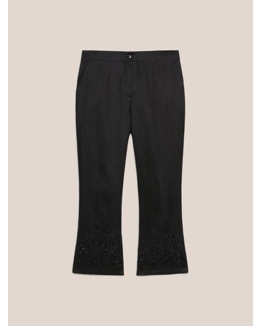Pantaloni in lino con ricamo di Elena Miro in Black