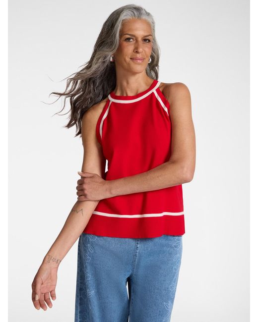 Top in maglia misto viscosa di Elena Miro in Red