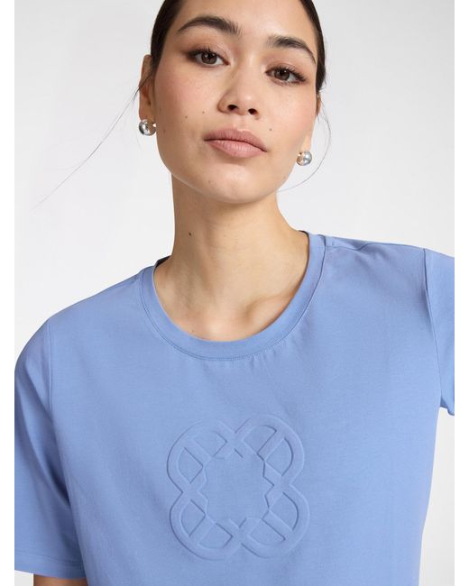 T-shirt in cotone con ricamo Monogram di Elena Miro in Blue