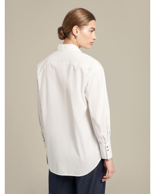 Camicia lunga in cotone stretch di Elena Miro in Natural