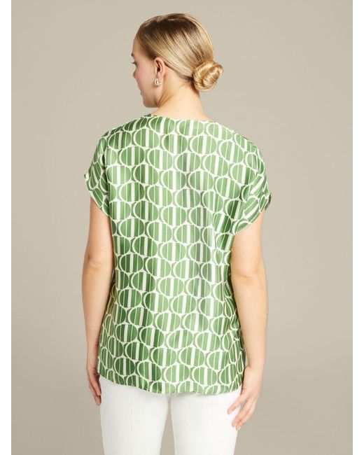 Blusa in raso stampato di Elena Miro in Green