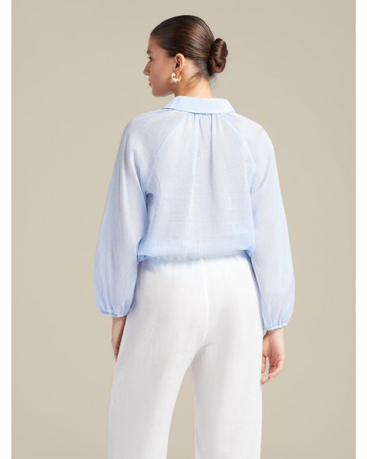 Blusa in voile di cotone stampato di Elena Miro in Blue