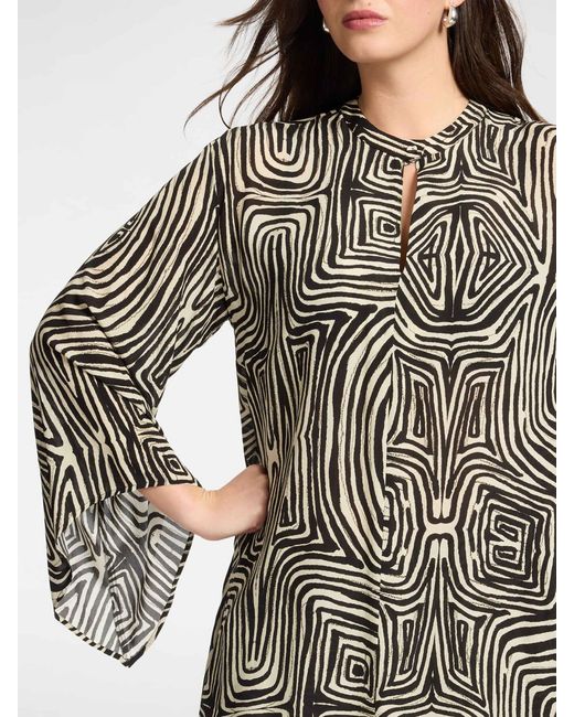 Blusa lunga stampata in viscosa di Elena Miro in Black