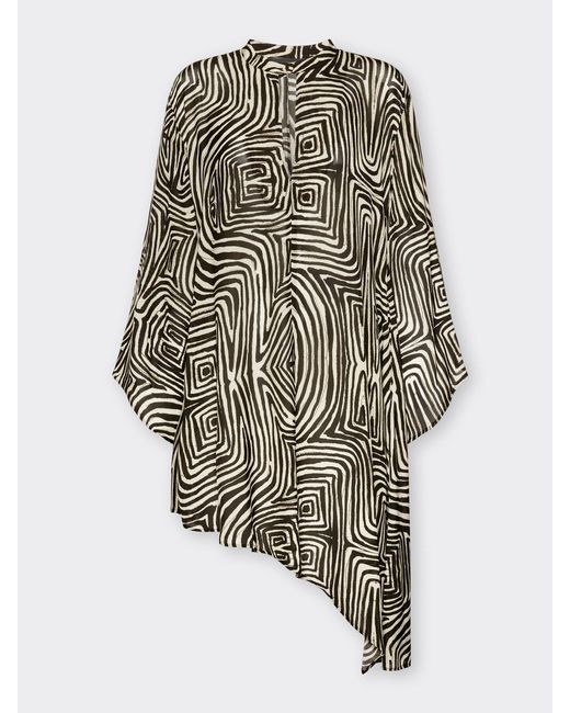 Blusa lunga stampata in viscosa di Elena Miro in Black