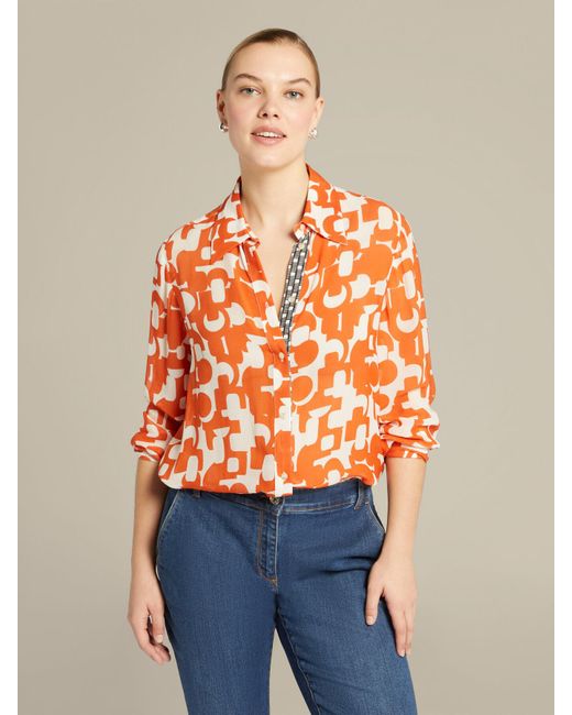 Camicia di raso stampato di Elena Miro in Orange