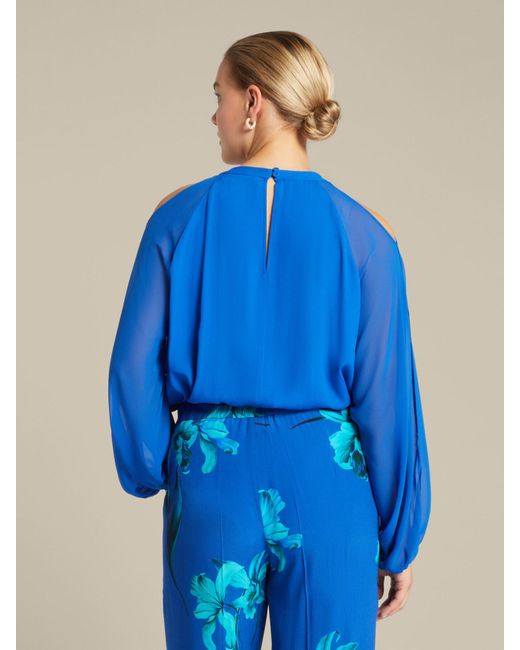Blusa elegante con spacchi di Elena Miro in Blue