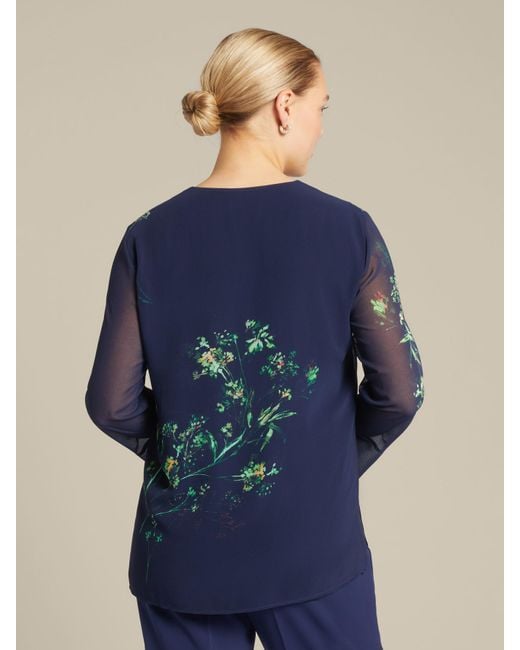 Blusa elegante floreale di Elena Miro in Blue