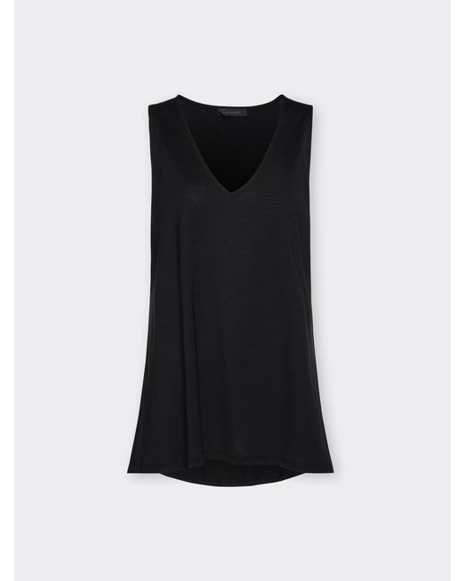 Top misto lyocell con scollo a V di Elena Miro in Black