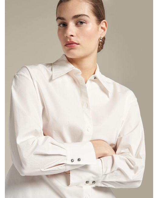 Camicia lunga in cotone stretch di Elena Miro in Natural