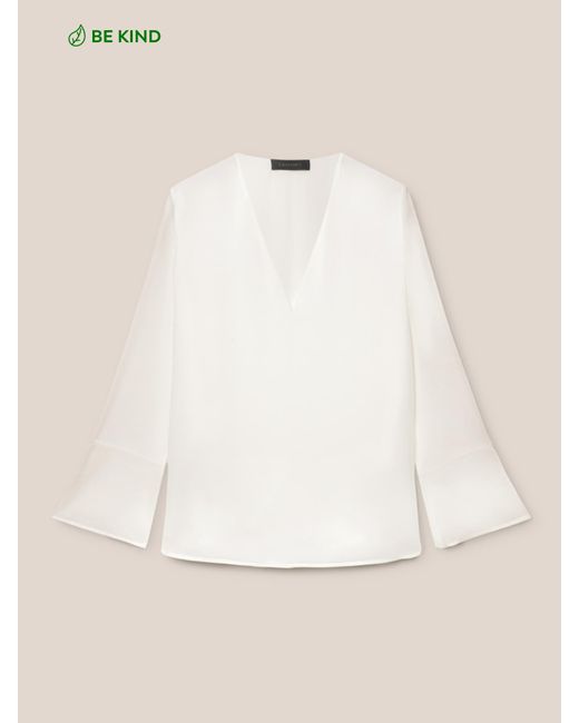 Blusa elegante con polsi a petalo di Elena Miro in White