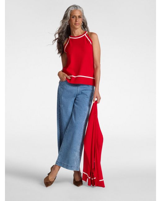 Top in maglia misto viscosa di Elena Miro in Red