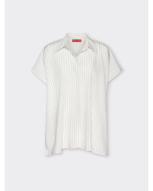 Camicia gessata con maniche corte di Elena Miro in White