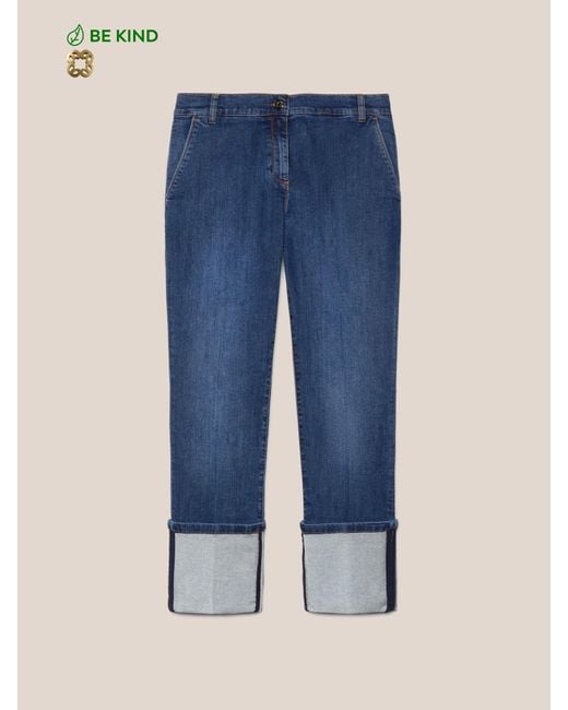 Jeans con risvolto in cotone sostenibile di Elena Miro in Blue