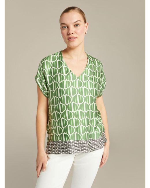 Blusa in raso stampato di Elena Miro in Green
