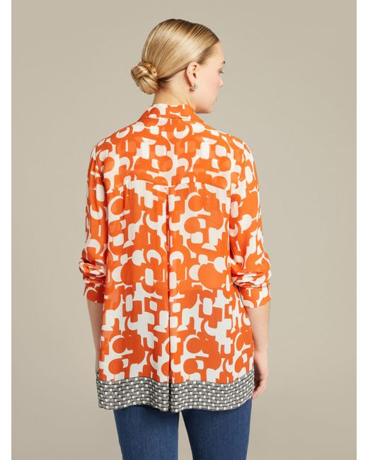 Camicia di raso stampato di Elena Miro in Orange