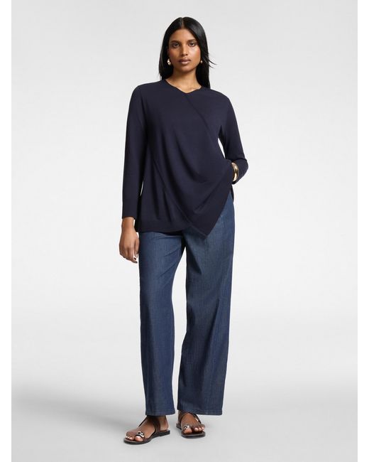 Maglia asimmetrica in cotone e modal di Elena Miro in Blue