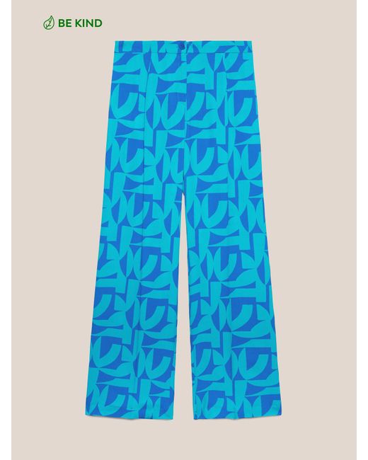 Pantaloni stampati in viscosa ECOVEROTM di Elena Miro in Blue