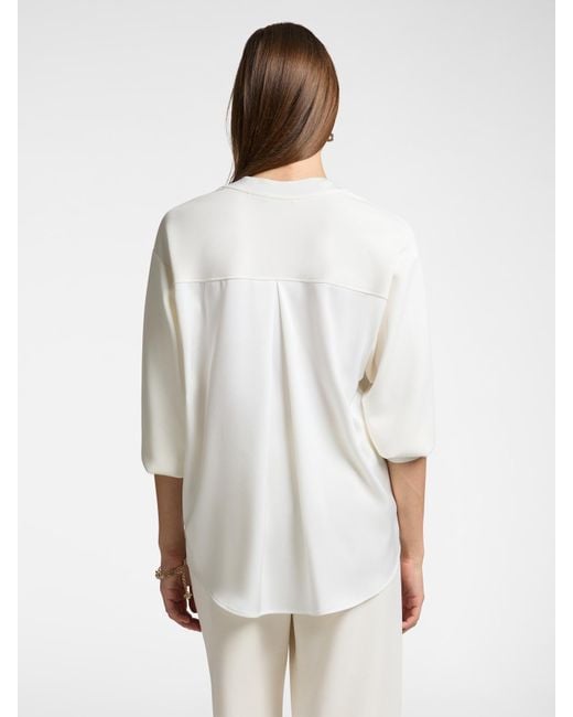 Felpa in due tessuti con ricamo Monogram di Elena Miro in White