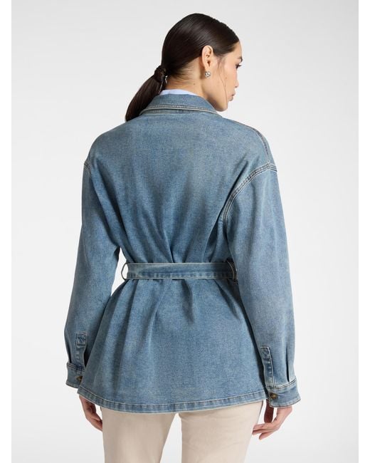 Giacca in denim con applicazioni di Elena Miro in Blue