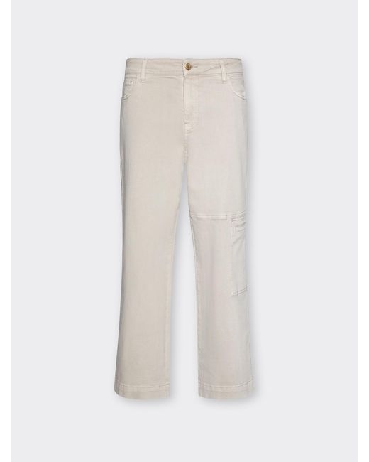 Pantaloni cargo in bull stretch di Elena Miro in White