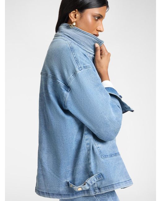 Giacca in denim stone washed di Elena Miro in Blue