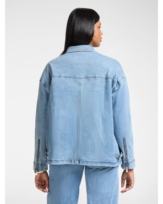Giacca in denim stone washed di Elena Miro in Blue