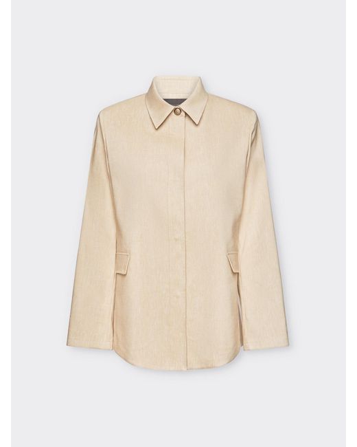 Giacca camicia lino stretch di Elena Miro in Natural
