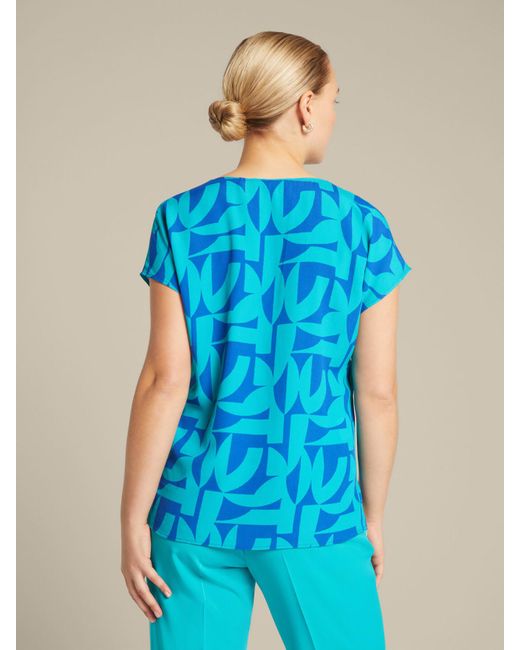 Blusa stampata in crêpe de chine di Elena Miro in Blue