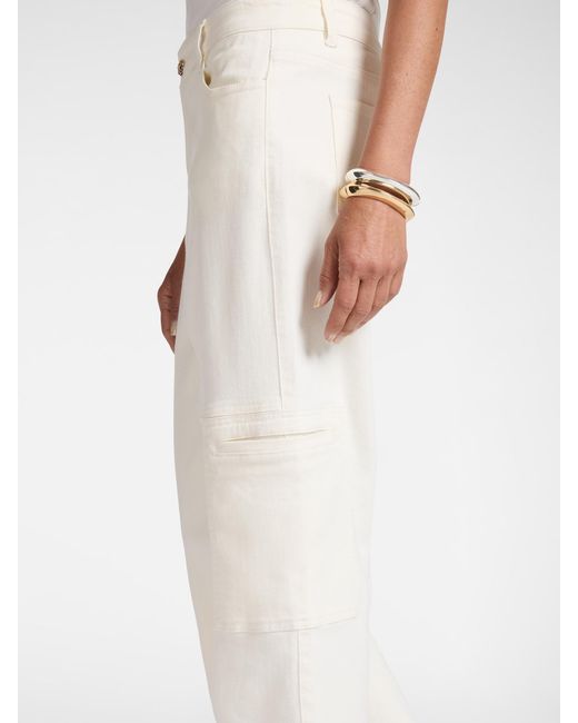 Pantaloni cargo in bull stretch di Elena Miro in White