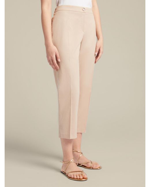 Pantaloni Capri in cotone stretch di Elena Miro in Natural