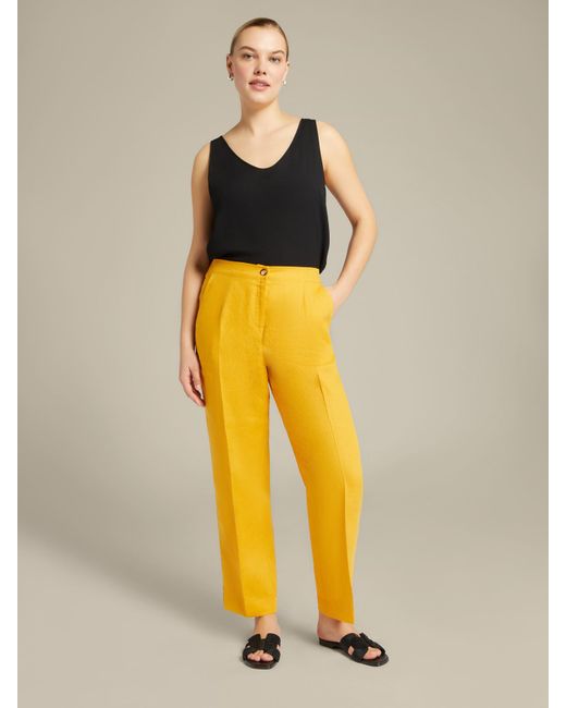 Pantaloni dritti in puro lino di Elena Miro in Yellow