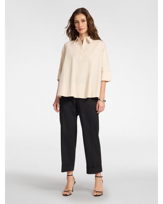Blusa boxy con maniche a tre quarti di Elena Miro in Natural
